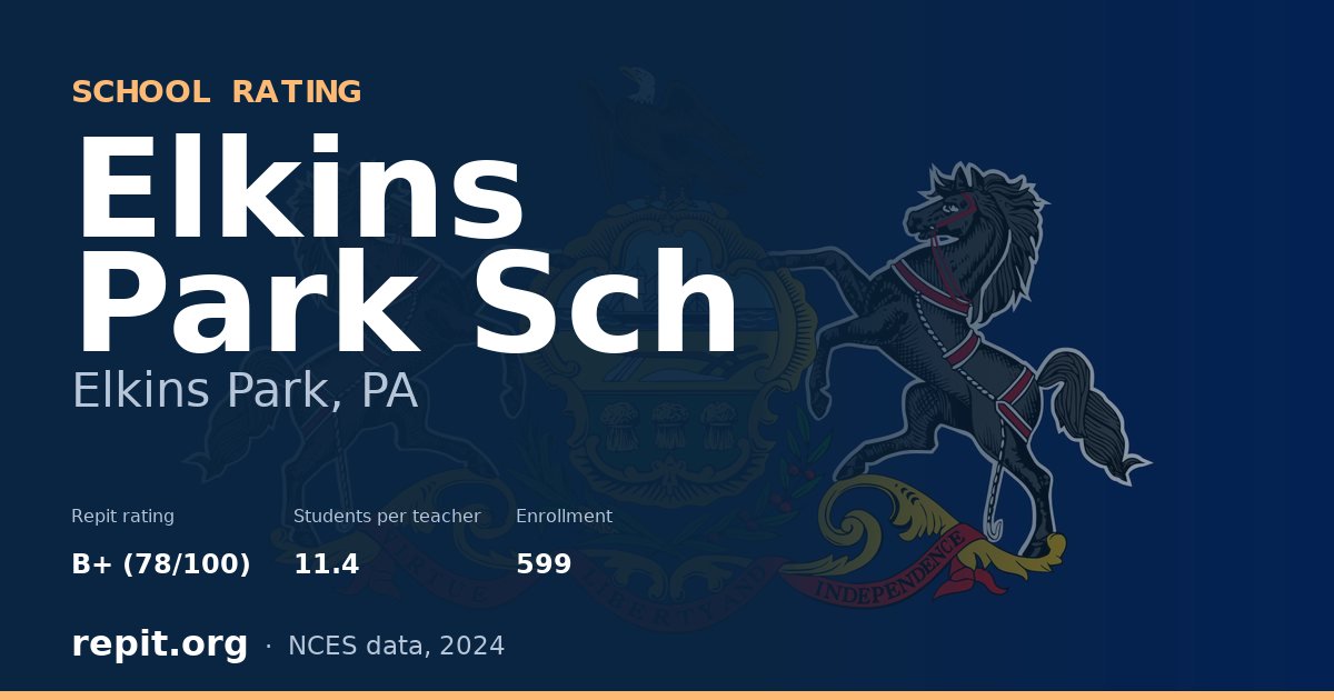 Elkins Park Sch, Elkins Park, PA — Repit school rating B+ (78/100)