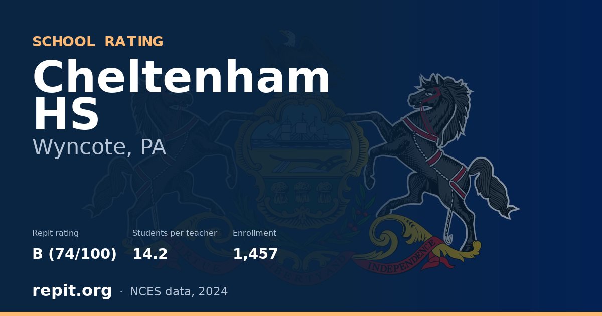 Cheltenham HS, Wyncote, PA — Repit school rating B (74/100)