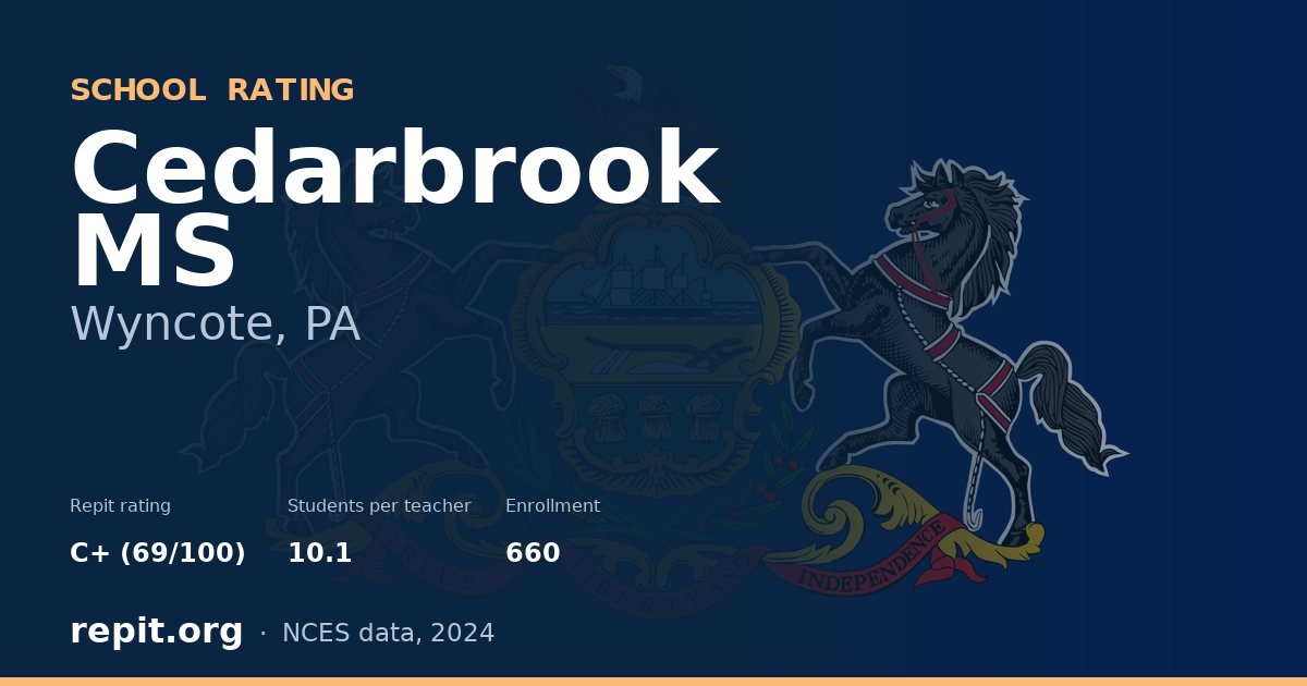 Cedarbrook MS, Wyncote, PA — Repit school rating C+ (69/100)