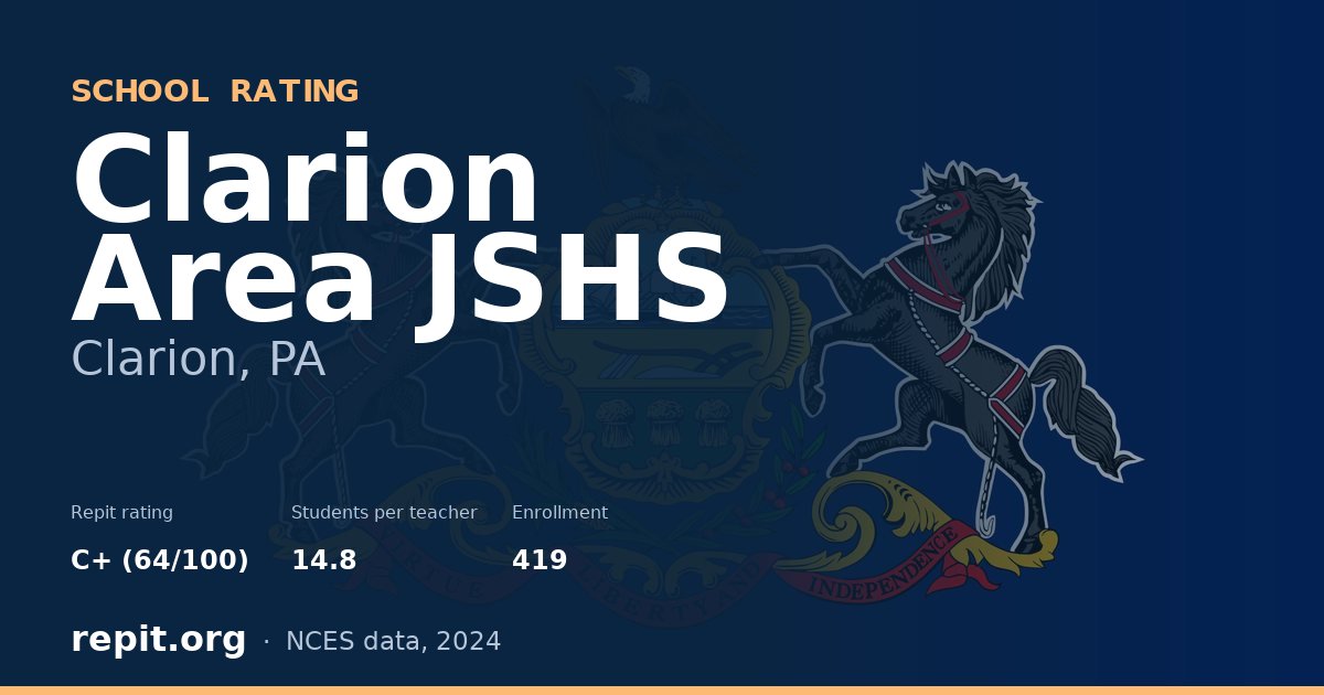 Clarion Area JSHS, Clarion, PA — Repit school rating C+ (64/100)