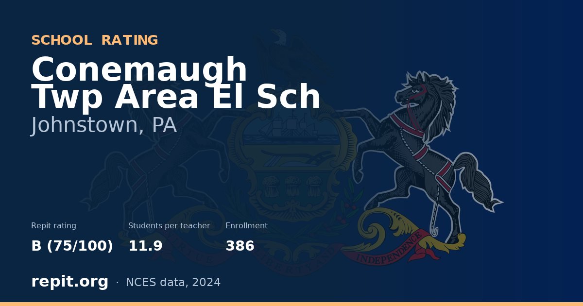 Conemaugh Twp Area El Sch, Johnstown, PA — Repit school rating B (75/100)