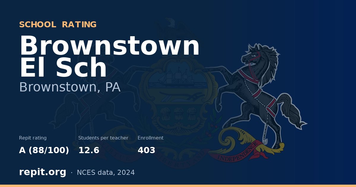 Brownstown El Sch, Brownstown, PA — Repit school rating A (88/100)
