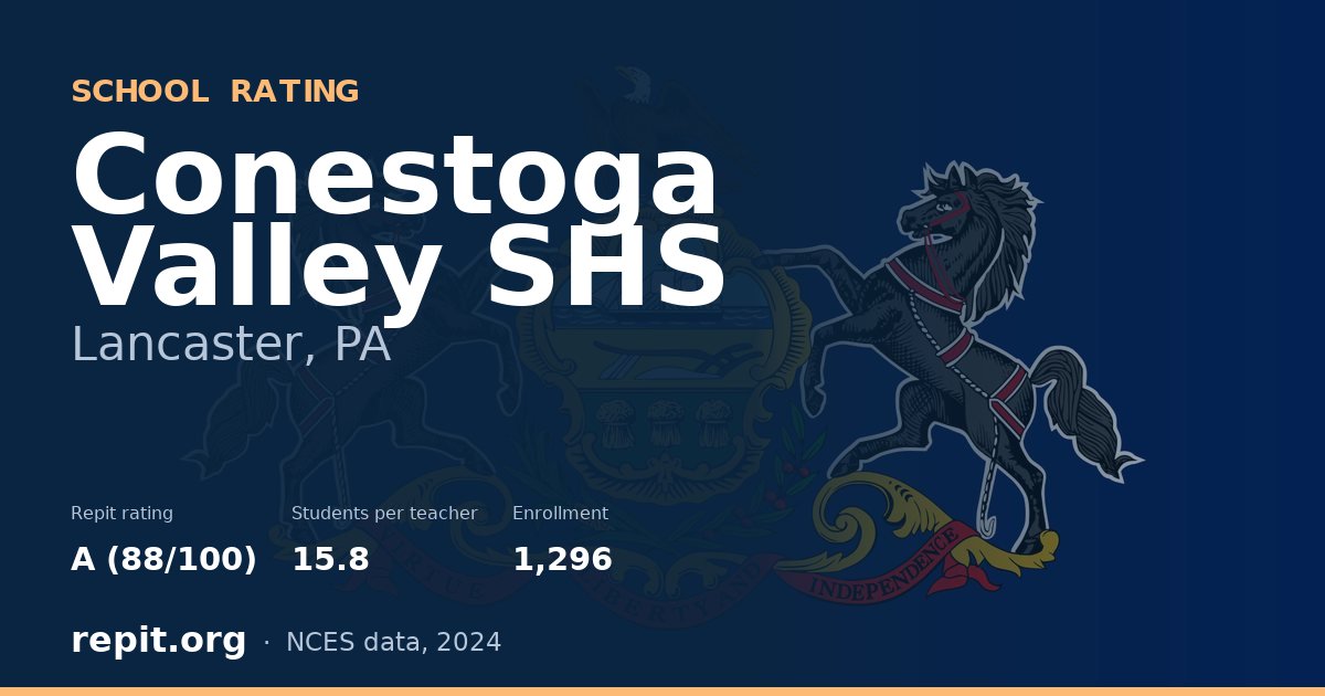 Conestoga Valley SHS, Lancaster, PA — Repit school rating A (88/100)