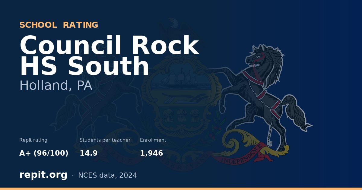 Council Rock HS South, Holland, PA — Repit school rating A+ (96/100)