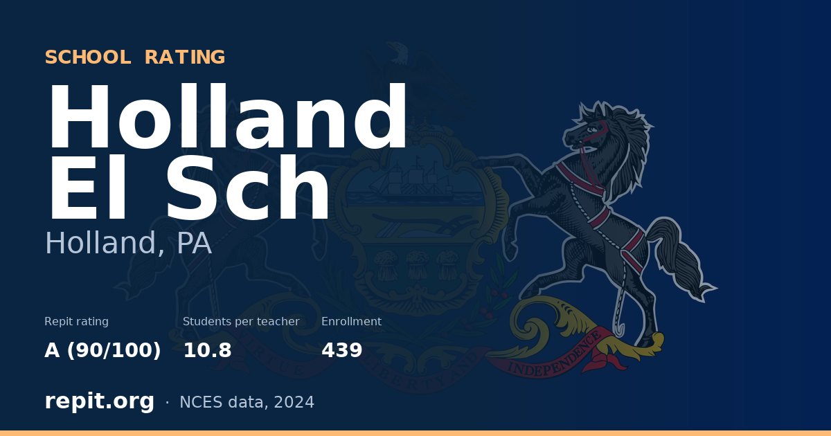 Holland El Sch, Holland, PA — Repit school rating A (90/100)