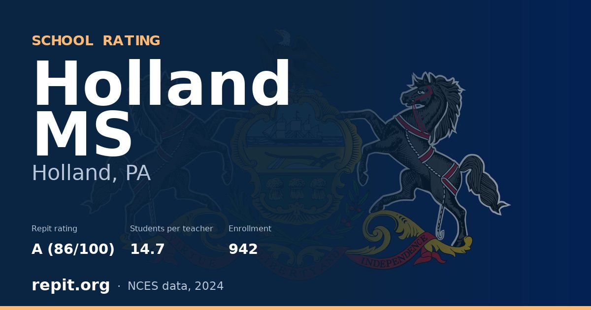Holland MS, Holland, PA — Repit school rating A (86/100)