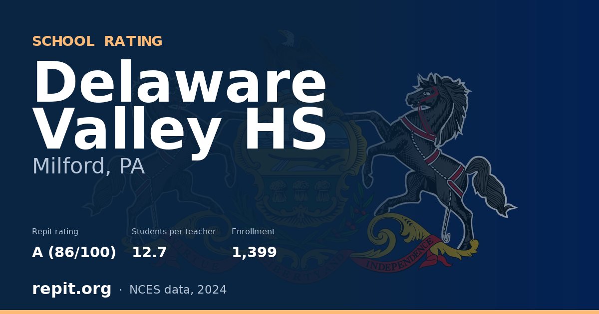 Delaware Valley HS, Milford, PA — Repit school rating A (86/100)
