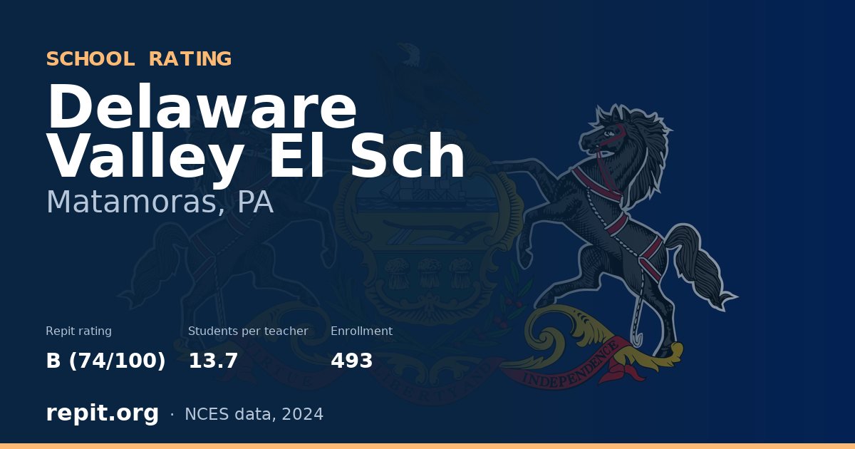 Delaware Valley El Sch, Matamoras, PA — Repit school rating B (74/100)