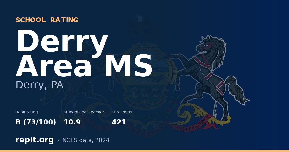 Derry Area MS, Derry, PA — Repit school rating B (73/100)