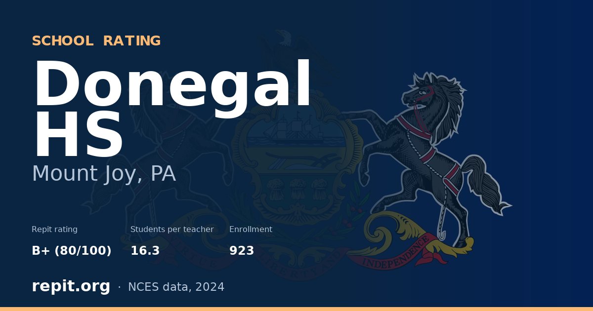 Donegal HS, Mount Joy, PA — Repit school rating B+ (80/100)