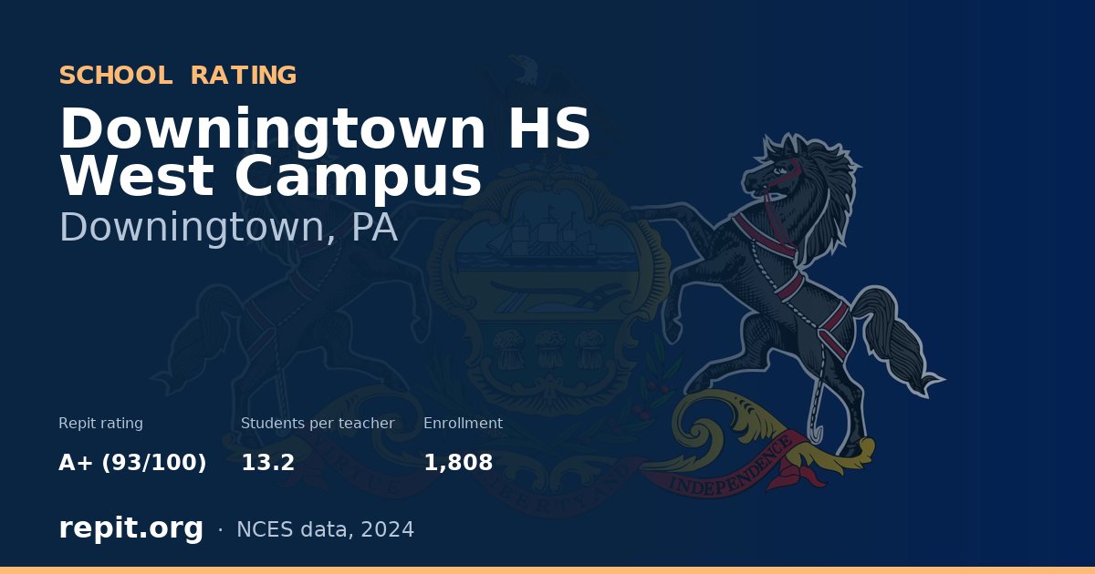 Downingtown HS West Campus, Downingtown, PA — Repit school rating A+ (93/100)