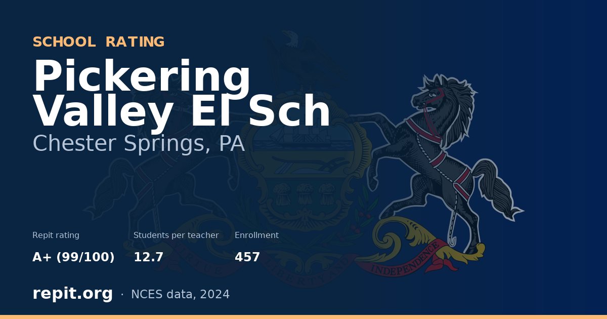 Pickering Valley El Sch, Chester Springs, PA — Repit school rating A+ (99/100)