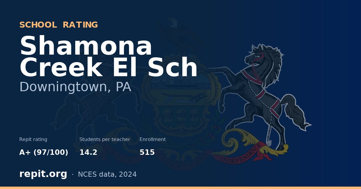 Shamona Creek El Sch, Downingtown, PA — Repit school rating A+ (97/100)