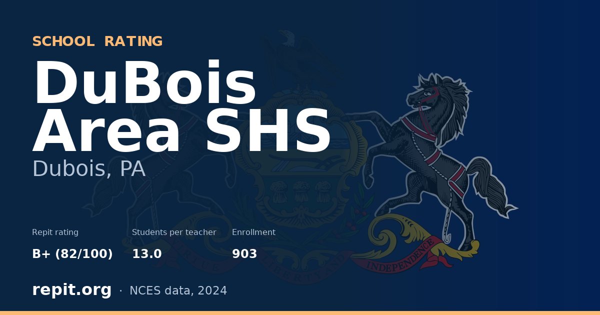 DuBois Area SHS, Dubois, PA — Repit school rating B+ (82/100)