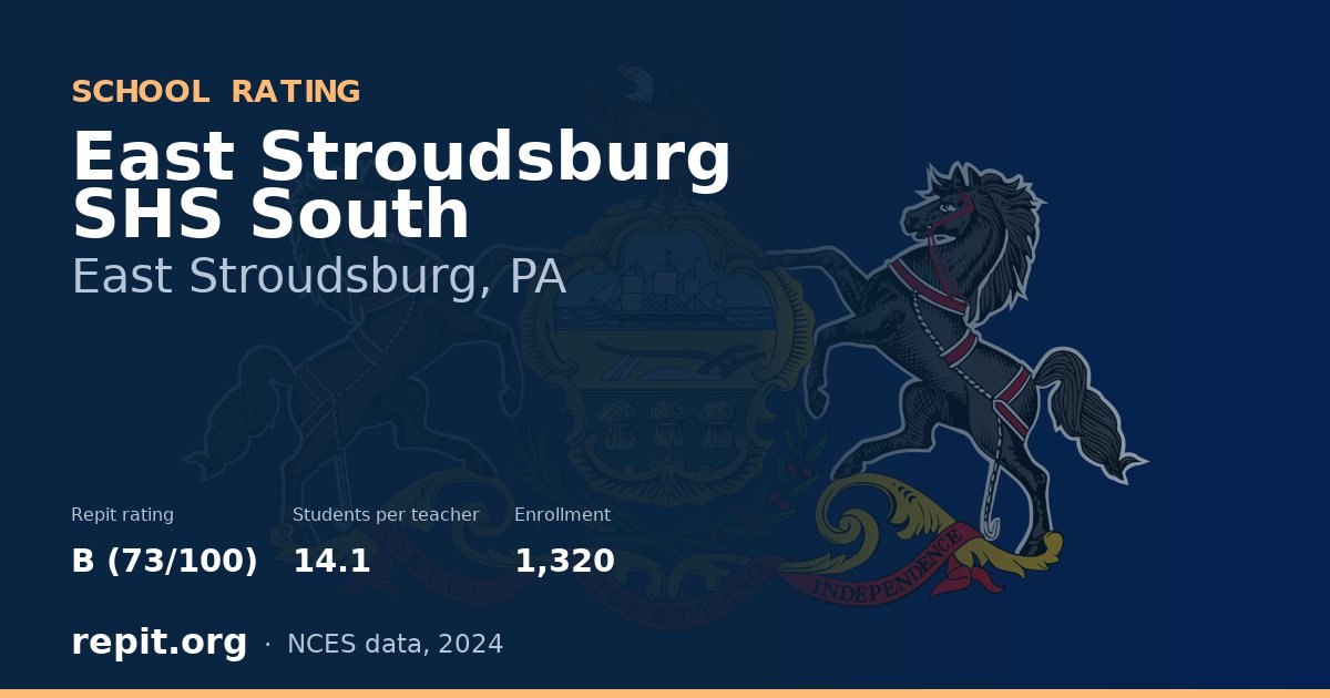 East Stroudsburg SHS South, East Stroudsburg, PA — Repit school rating B (73/100)