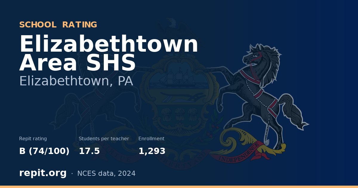 Elizabethtown Area SHS, Elizabethtown, PA — Repit school rating B (74/100)