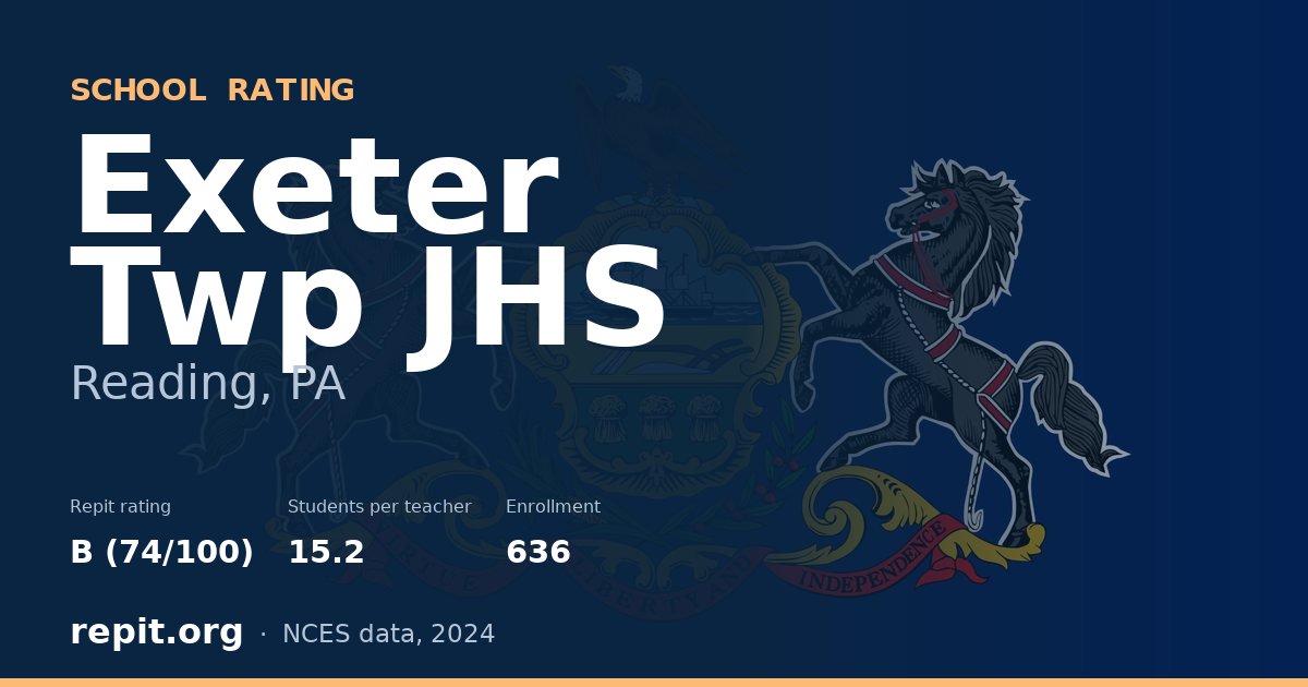 Exeter Twp JHS, Reading, PA — Repit school rating B (74/100)