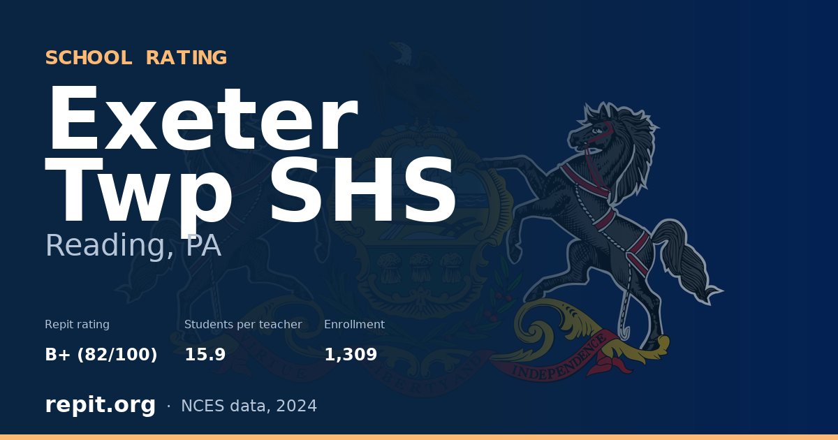 Exeter Twp SHS, Reading, PA — Repit school rating B+ (82/100)