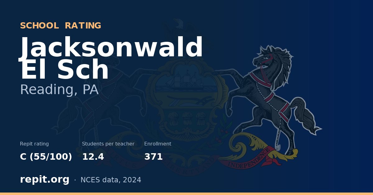 Jacksonwald El Sch, Reading, PA — Repit school rating C (55/100)