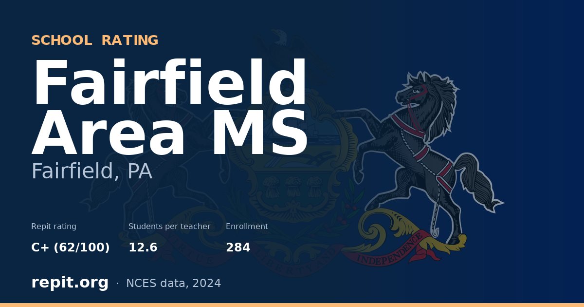 Fairfield Area MS, Fairfield, PA — Repit school rating C+ (62/100)