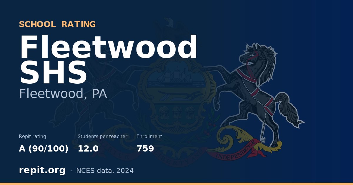 Fleetwood SHS, Fleetwood, PA — Repit school rating A (90/100)