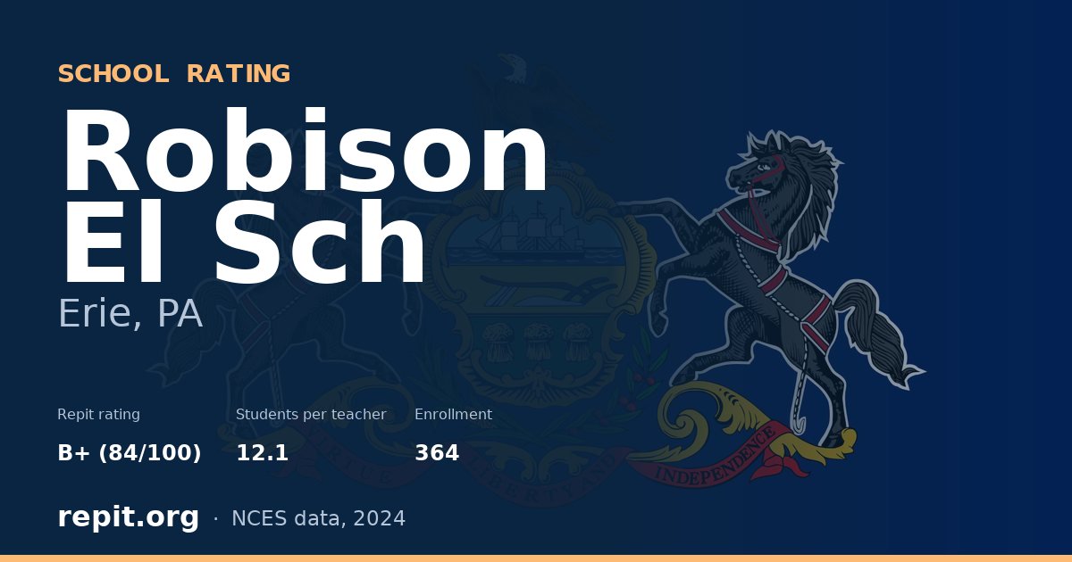 Robison El Sch, Erie, PA — Repit school rating B+ (84/100)