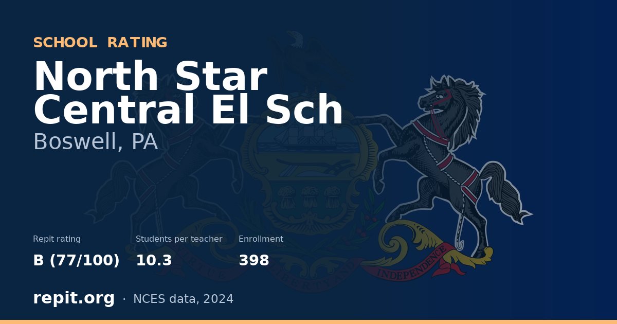 North Star Central El Sch, Boswell, PA — Repit school rating B (77/100)