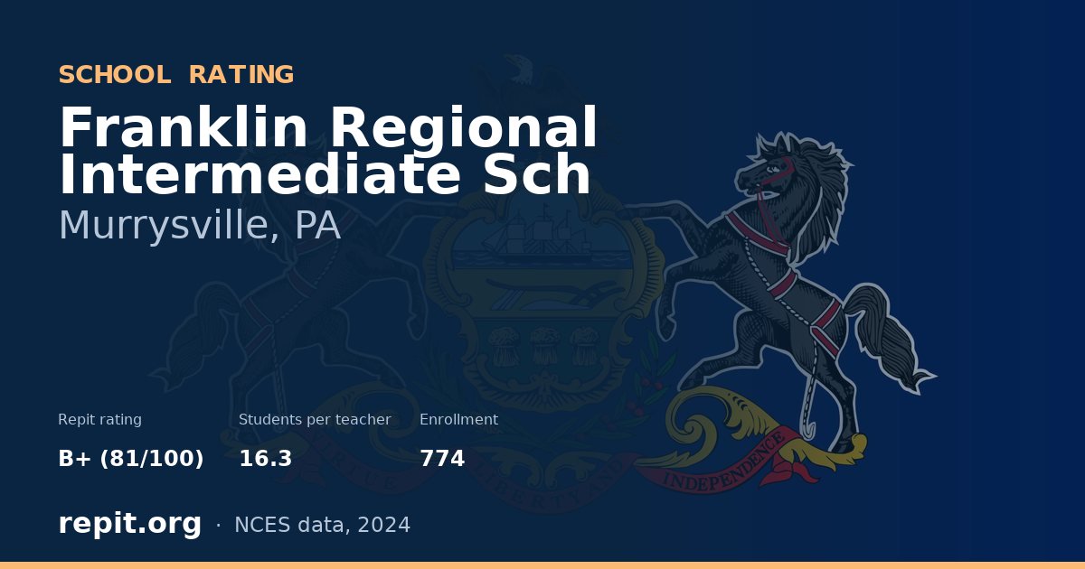 Franklin Regional Intermediate Sch, Murrysville, PA — Repit school rating B+ (81/100)
