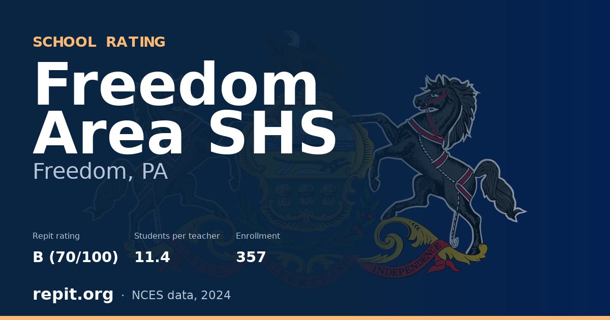 Freedom Area SHS, Freedom, PA — Repit school rating B (70/100)