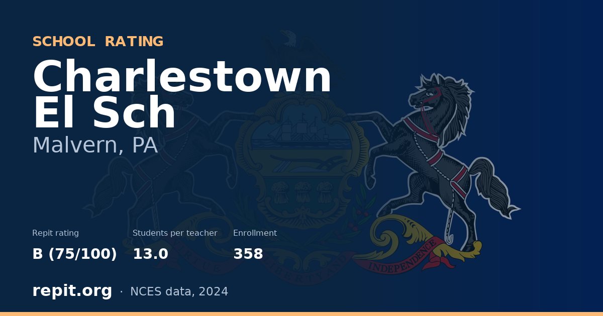 Charlestown El Sch, Malvern, PA — Repit school rating B (75/100)