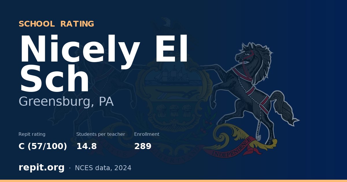 Nicely El Sch, Greensburg, PA — Repit school rating C (57/100)