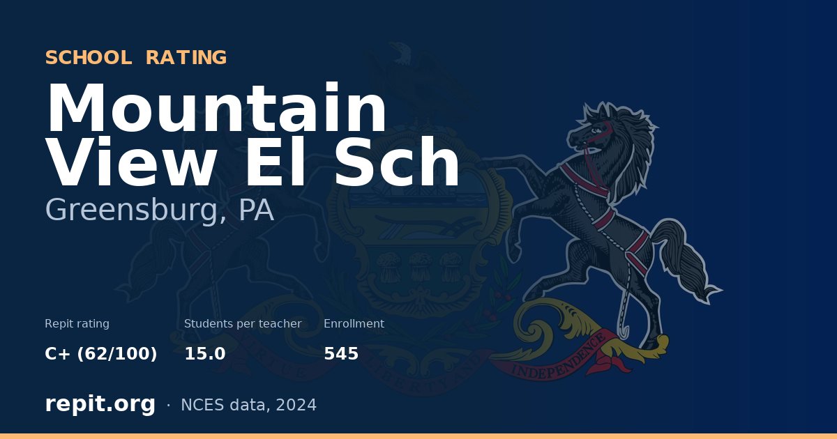 Mountain View El Sch, Greensburg, PA — Repit school rating C+ (62/100)