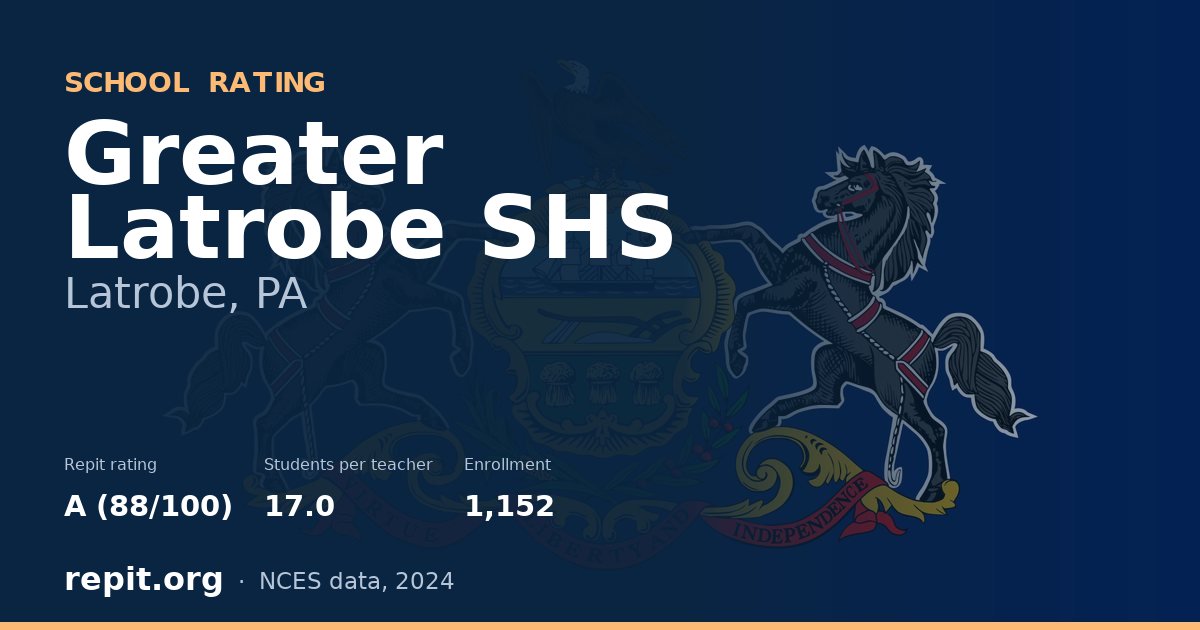 Greater Latrobe SHS, Latrobe, PA — Repit school rating A (88/100)