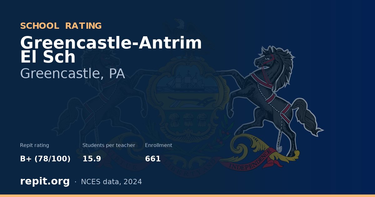 Greencastle-Antrim El Sch, Greencastle, PA — Repit school rating B+ (78/100)