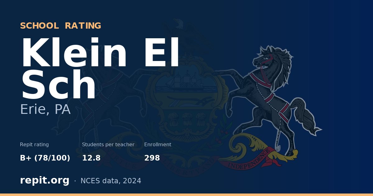 Klein El Sch, Erie, PA — Repit school rating B+ (78/100)