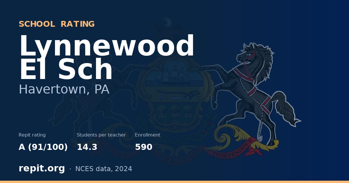 Lynnewood El Sch, Havertown, PA — Repit school rating A (91/100)