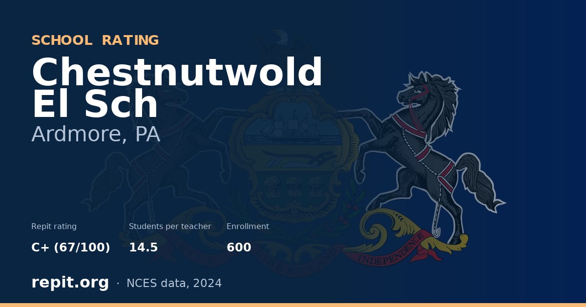 Chestnutwold El Sch, Ardmore, PA — Repit school rating C+ (67/100)