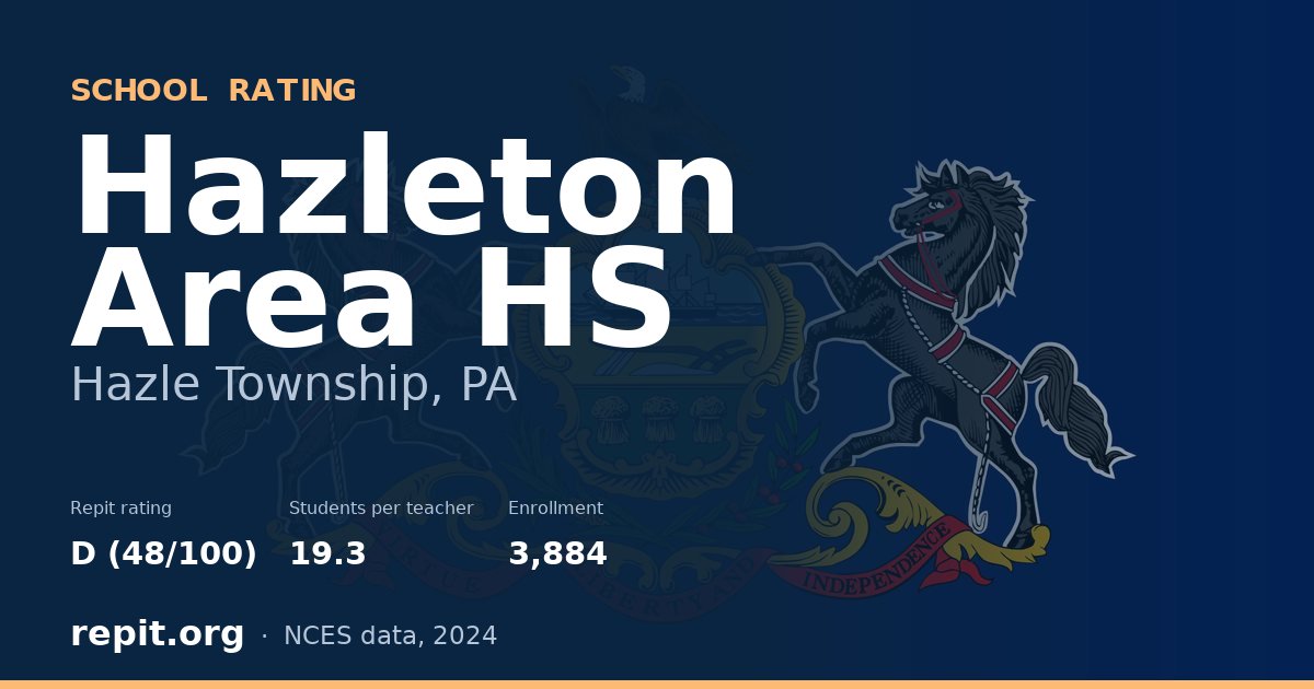 Hazleton Area HS, Hazle Township, PA — Repit school rating D (48/100)