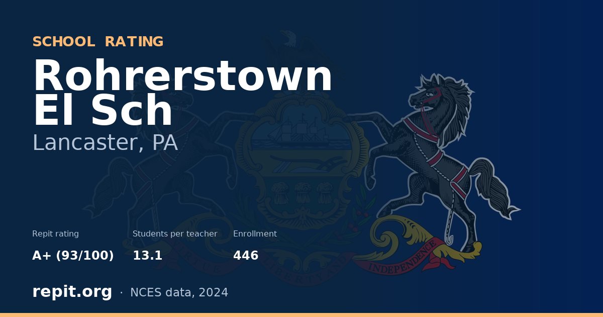 Rohrerstown El Sch, Lancaster, PA — Repit school rating A+ (93/100)