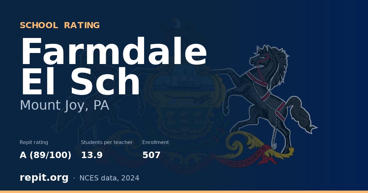 Farmdale El Sch, Mount Joy, PA — Repit school rating A (89/100)