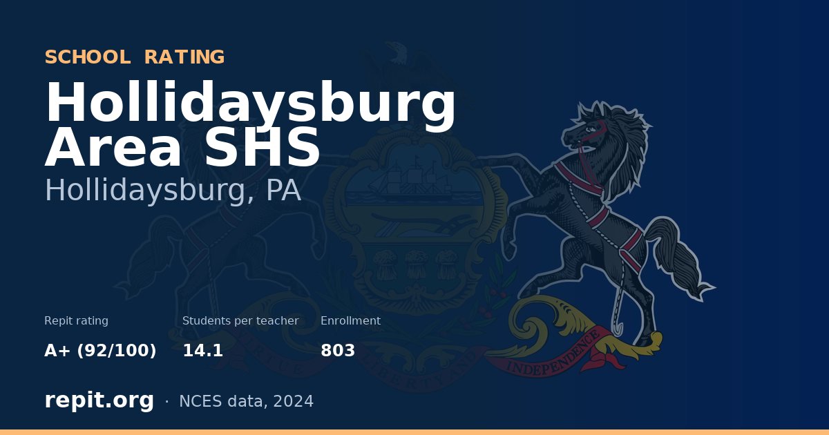 Hollidaysburg Area SHS, Hollidaysburg, PA — Repit school rating A+ (92/100)