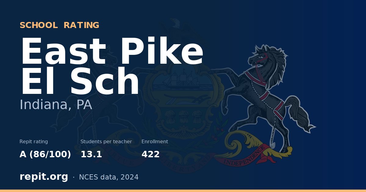 East Pike El Sch, Indiana, PA — Repit school rating A (86/100)