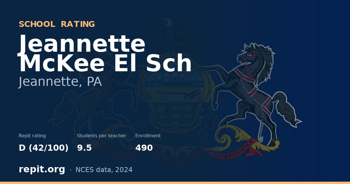 Jeannette McKee El Sch, Jeannette, PA — Repit school rating D (42/100)