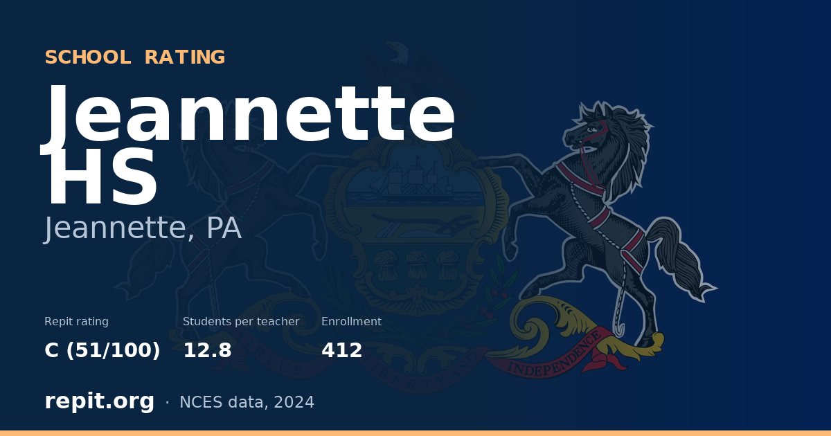 Jeannette HS, Jeannette, PA — Repit school rating C (51/100)