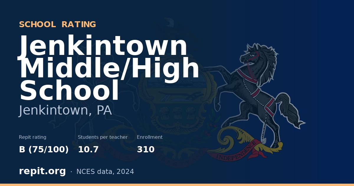 Jenkintown Middle/High School, Jenkintown, PA — Repit school rating B (75/100)