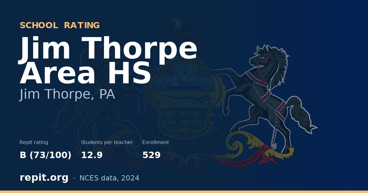 Jim Thorpe Area HS, Jim Thorpe, PA — Repit school rating B (73/100)