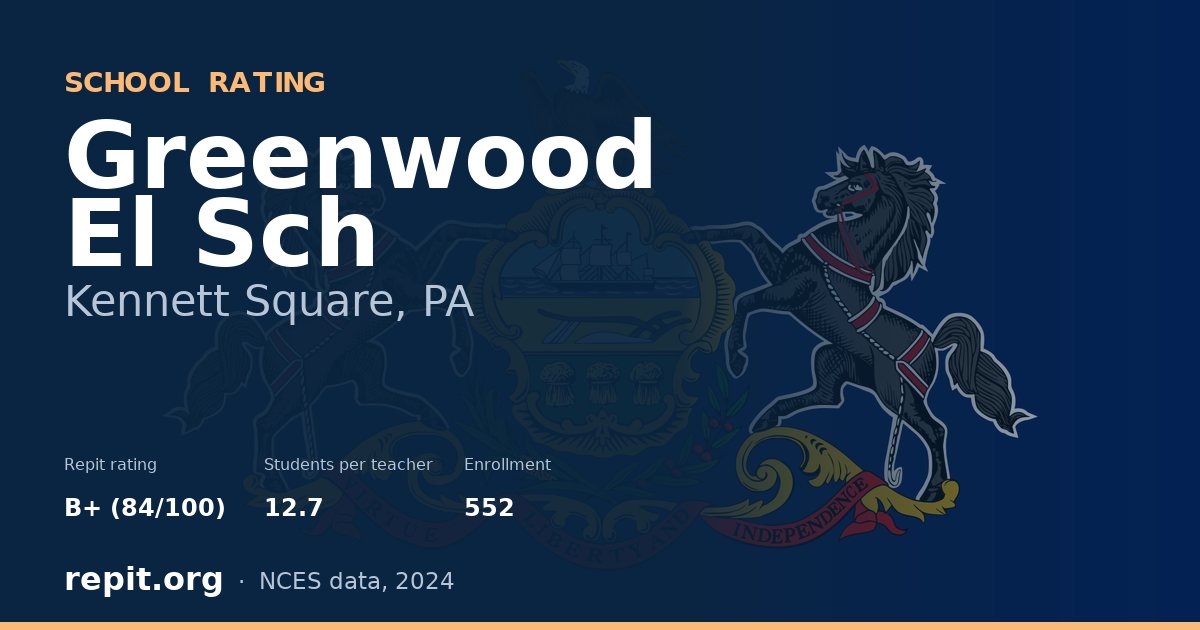 Greenwood El Sch, Kennett Square, PA — Repit school rating B+ (84/100)