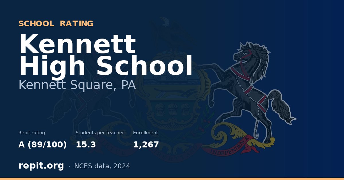 Kennett High School, Kennett Square, PA — Repit school rating A (89/100)