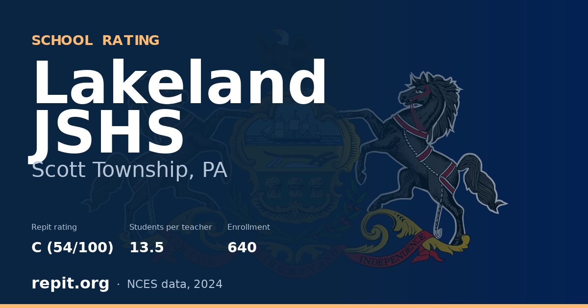 Lakeland JSHS, Scott Township, PA — Repit school rating C (54/100)