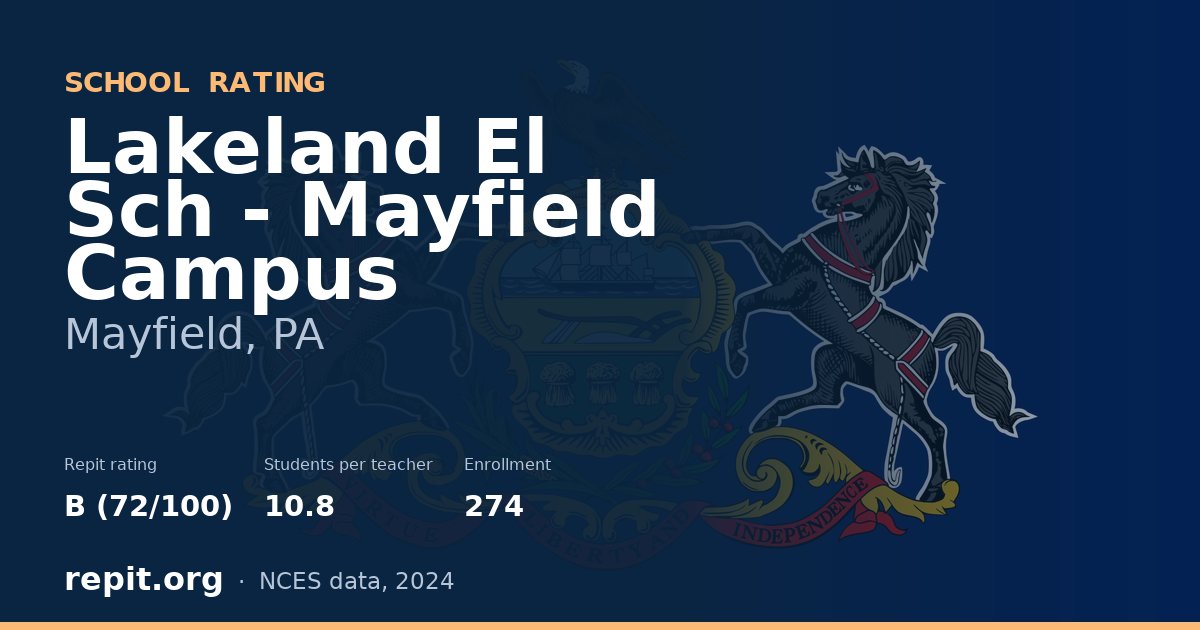 Lakeland El Sch - Mayfield Campus, Mayfield, PA — Repit school rating B (72/100)
